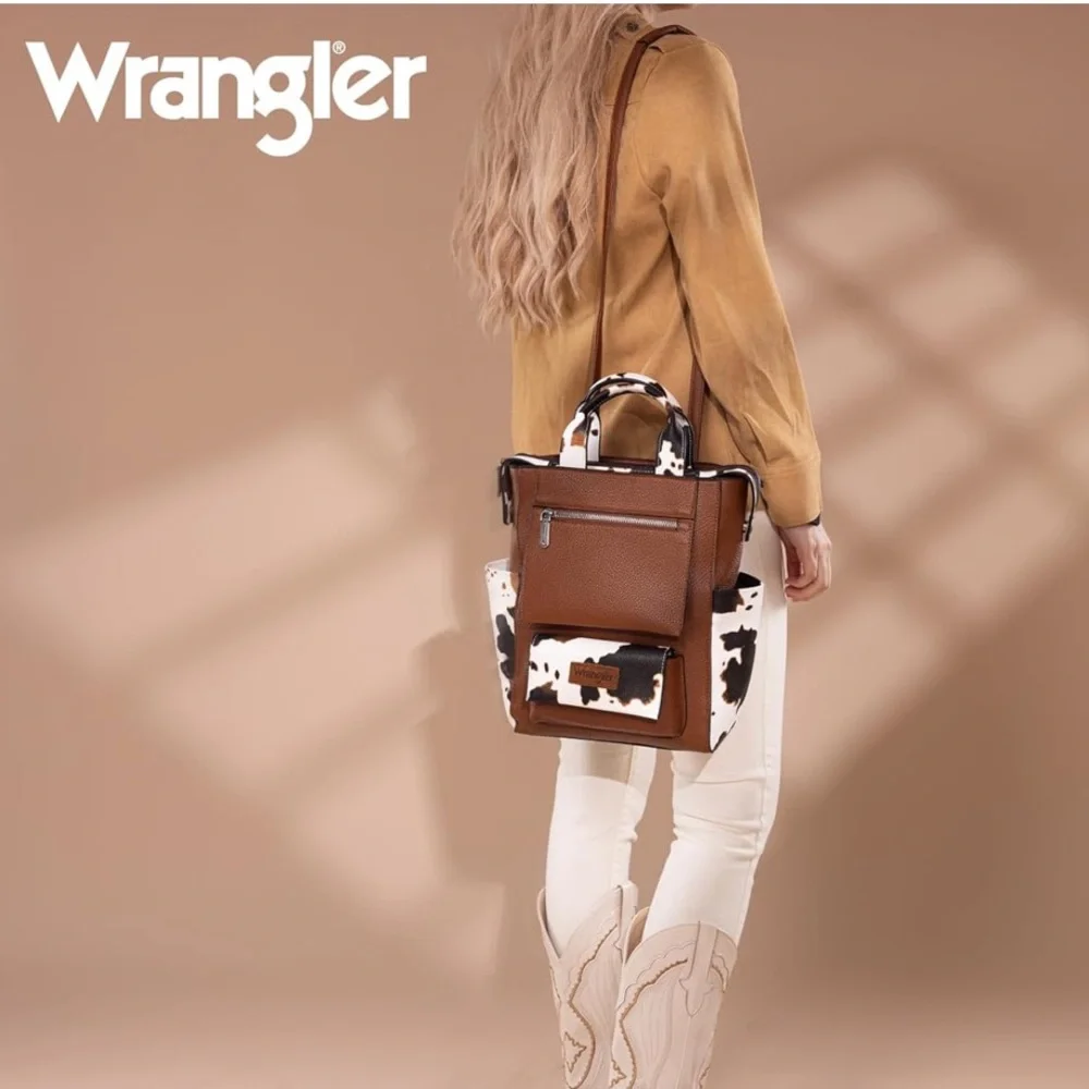 Wrangler Brown Cow Print Backpack